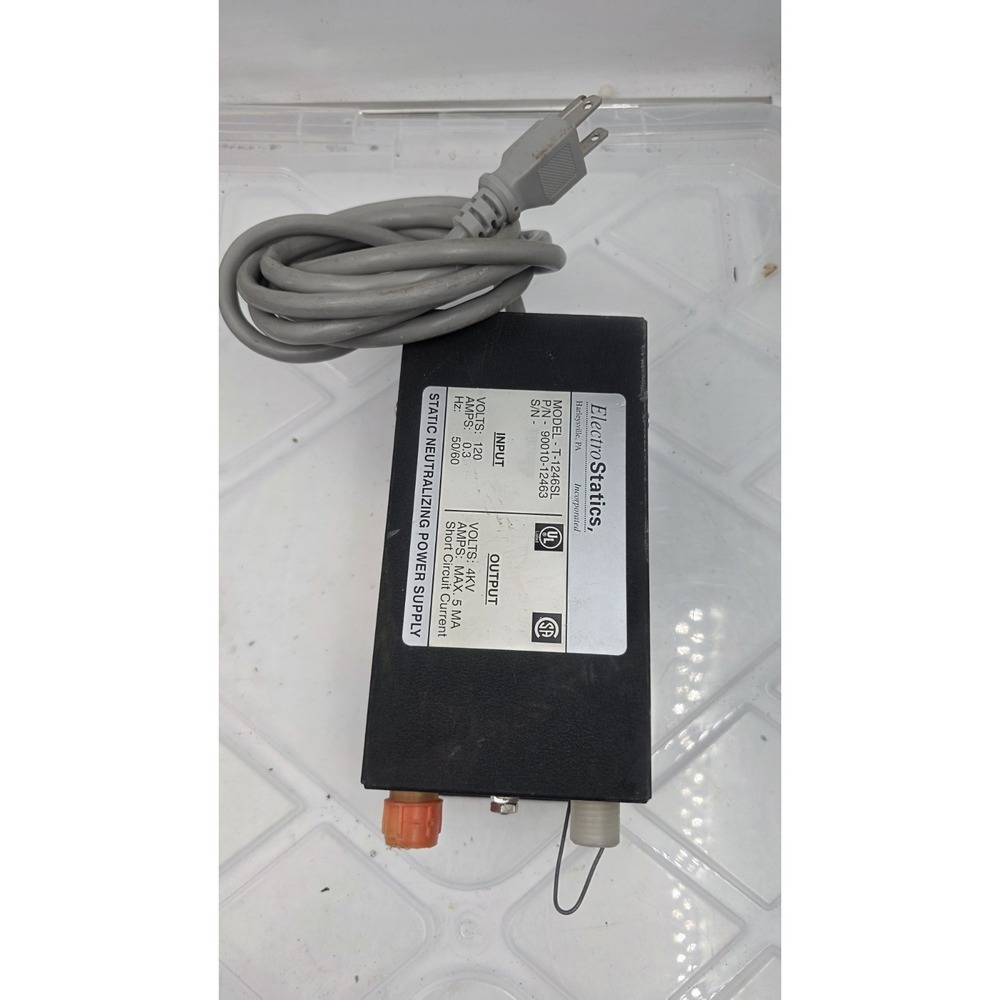 ELECTROSTATICS T-1246SL Static Neautralizing POWER SUPPLY. Used. 120vac